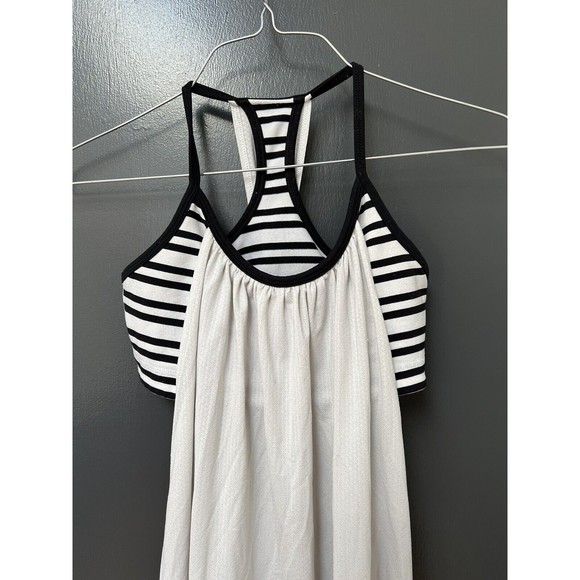 Lululemon No Limits Black White Striped Tank Top Built In Bra Racerback Sz 4 - Picture 3 of 6